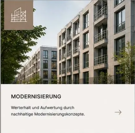 Modernisierung eines Mehrfamilienhauses durch nachhaltige Sanierungs- und Aufwertungsmaßnahmen im Wohnungsbestand.